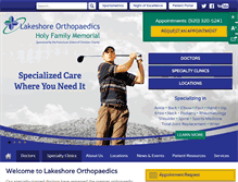 Tablet Screenshot of lakeshoreorthopaedics.com